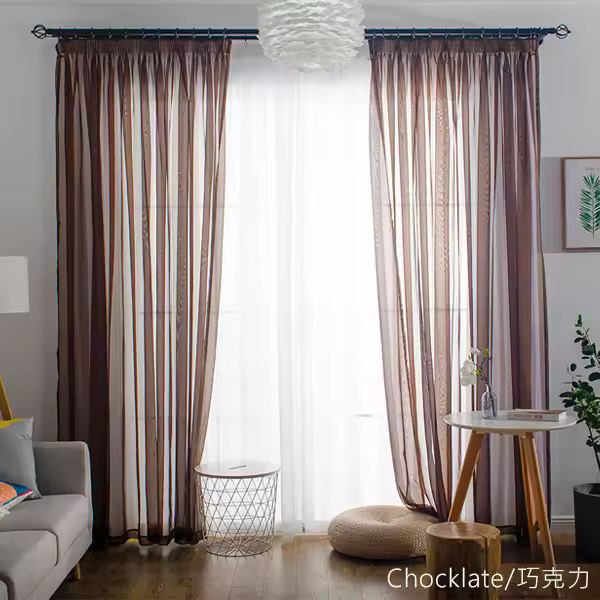 Cortinas De Tulle Sólido Colorido Transparente 100% Poliéster Para Dormitorio Cocina Sala De Estar Habitación De Niños Clase Magnolia Rod Pocket - 1