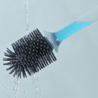 Juego de cepillos de inodoro recargables para detergente, montado en la pared con soporte, cepillo de silicona TPR para herramientas de limpieza de esquinas, accesorios de baño - details 0