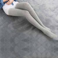 Medias De Rodilla Extendidas Para Niñas De 80 Cm Color Negro Y Gris Tejidas Con SPANDEX Medias De Rodilla Verdaderas Para Niñas - details 7