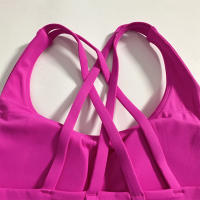 Sudadera Deportiva De Mujer En Color Sólido Con Espalda Cruzada Suave Fitness Yoga Vestido De Gimnasio De Alta Resistencia Con Almohadillas De Pecho Push up - details 9