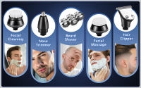 Afeitadora Eléctrica 7D Cabeza De Corte Flotante Recargable Portátil Para Hombre Afeitadora De Barba Con Clipper Rasurador Rotatorio De Acero Inoxidable - details 9