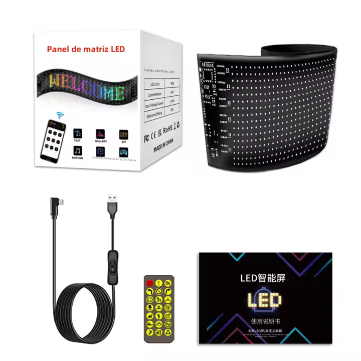 Panel De Pantalla LED Matriz De Pixeles Bluetooth APP Para Coche Hotel Bar Programmable LED Flexible Display Luz Nocturna DIY - 1