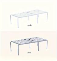 Organizador De Zapatos Ajustable En Plástico Rack De Tres Niveles Para Ahorrar Espacio Para Zapatillas Y Sandalias Para El Hogar Y El Dormitorio En Blanco Y Gris Moderno - details 4