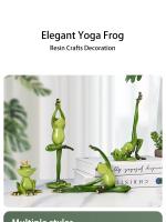 Yoga Frog Decoración De Resina Rustica Para Sala De Estar Balcón Estante De Libros Jardín Arte De Vacaciones Patio - details 0