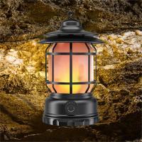 El interior de camping recargable, Lámpara decorativa de Mesa con forma de llama, Luz LED de 2 Modos with Gancho, Estilo Vintage regulable, portátil, impermeable, para uso en interiores. - details 2