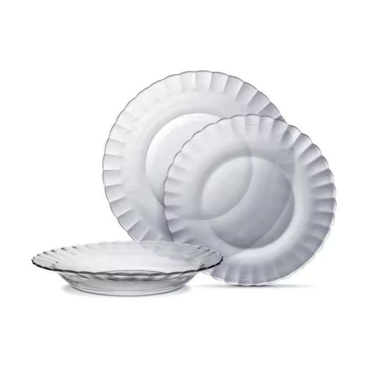 ARISE SHOP-Set de Platos Transparentes Juego de Vajilla de alta calidad Duralex Paris 18 Piezas - 1
