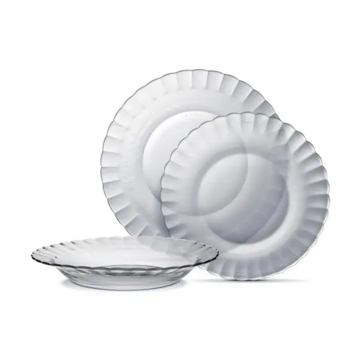 ARISE SHOP-Set de Platos Transparentes Juego de Vajilla de alta calidad Duralex Paris 18 Piezas - 1