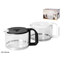 JARRA DE CRISTAL PARA CAFÉ O INFUSIONES CON MANGO DE PLÁSTICO. IDEAL PARA HOGAR O TRABAJO COLOR SURTIDO - details 1