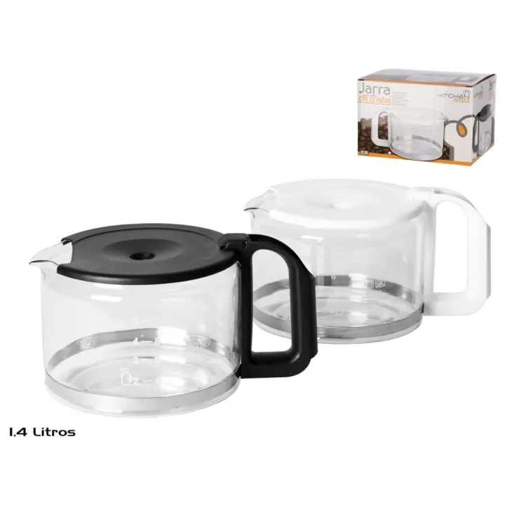 JARRA DE CRISTAL PARA CAFÉ O INFUSIONES CON MANGO DE PLÁSTICO. IDEAL PARA HOGAR O TRABAJO COLOR SURTID - 1