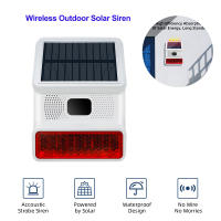 Alarma Solar Inalámbrica 433MHZ Con Sonido Y Luz Flash Para Exterior Sistema De Seguridad Hogar PGST GSM Silbato De Alarma - details 18