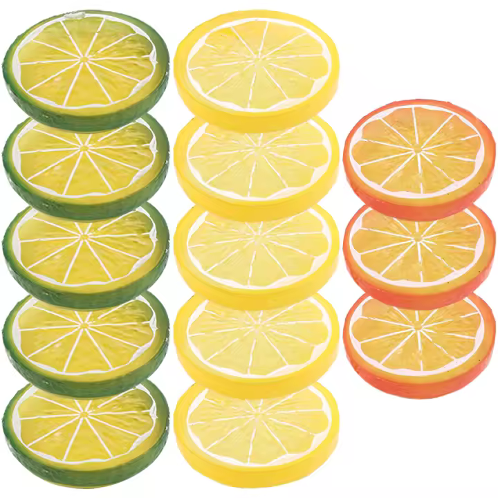 13 Pcs Tiras De Limón Simulación Para Fotografía De Cocina Y Decoración De Mesa Artificiales Frutas COTON Tamaño 1 - 1