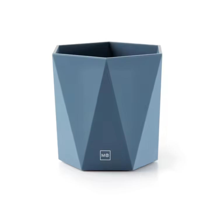 Miquelrius - Cubilete , Portalapices de Escritorio , Organizador de Tacto Suave , Estructura Resistente , Color Azul - 1