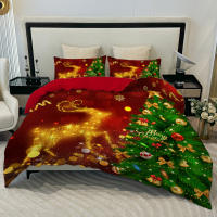 Set De Edredón Y Fundas De Almohada De Navidad Kawaii Con Dibujos De Ciervo Y Viejo 3 Piezas Funda De Edredón Y 2 Fundas De Almohada 100% Poliéster 90gsm - details 13