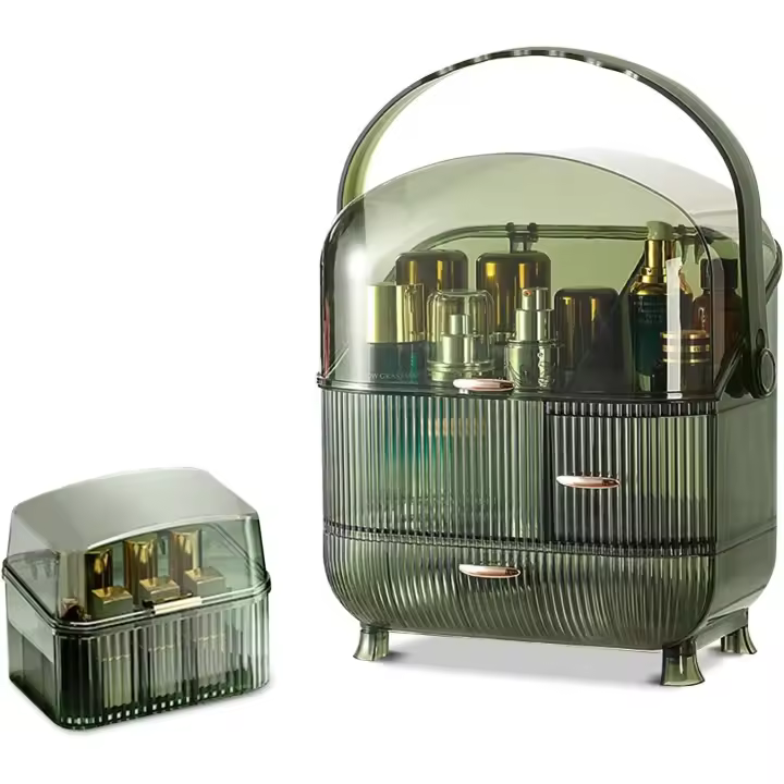 Organizador del Maquillaje,Cajas Almacenaje Maquillaje,Organizador joyería multimazción, Cosméticos Joyería Organizador para Cosméticos, labios (Verde-D) - 1