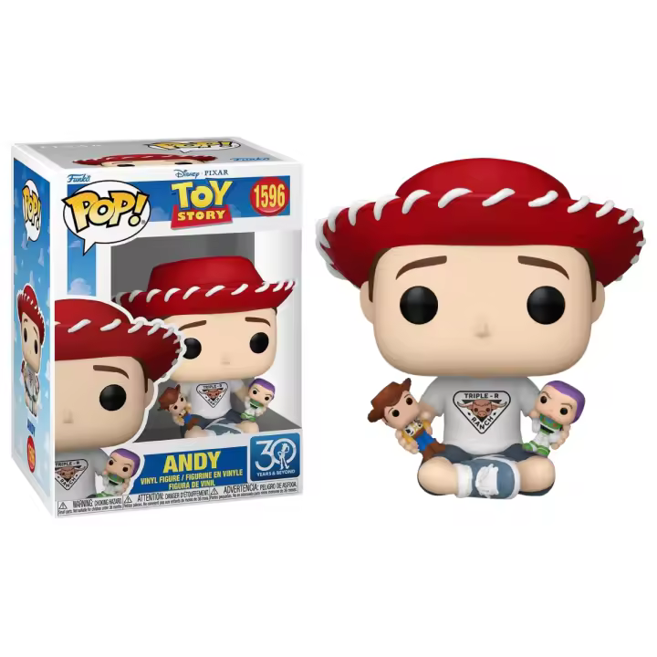 FUNKO POP! DISNEY: TOY STORY 30Th - ANDY, 86273, Nº1596, TIENDA CON LICENCIA OFICIAL, ENVÍO URGENTE 24-48 HORAS EN PENÍNSULA, DIBUJO ANIMADO, AMIGOS - 1