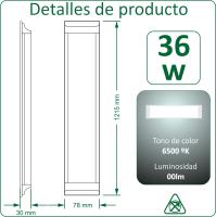 VZLED - Pack 2-5 uds pantalla LED 36W superficie lineal, Luminaria led 120 cm, Plafón techo led, Plafón cocina LED, Lámpara techo, Luz blanca 4000K y luz blanca fría 6500K - details 1