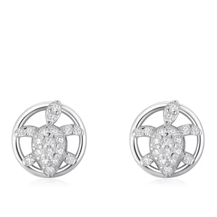 Zenyth 2 piezas 925 Plata Esterline Lindo Mar Tortuga Claro zirconia animal Pendientes Mujeres minimalista Joyería FINA 2025 ¡Nuevo! - 1