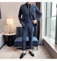 Traje De Boda Para Hombre 2025 Diseño Elegante Y Moderno De Terciopelo De Alta Calidad Doble Filo Con Chaleco Y Pantalones - details 23