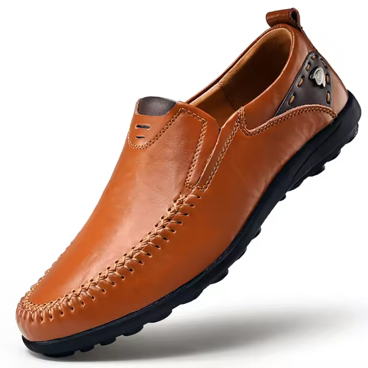 Zapatos Casuales Hechos a Mano Para Hombres Plataforma Plana Transpirables Zapatillas De Exterior Loafers Con Cubierta Superior De Cuero Split - 1