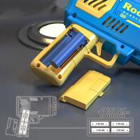 Máquina de burbujas para niños con 40 agujeros y luz LED: pistola de burbujas eléctrica portátil para fiestas al aire libre, cumpleaños, niños y niñas (pilas no incluidas), regalos para fiestas infantiles, juguetes coloridos. - details 9