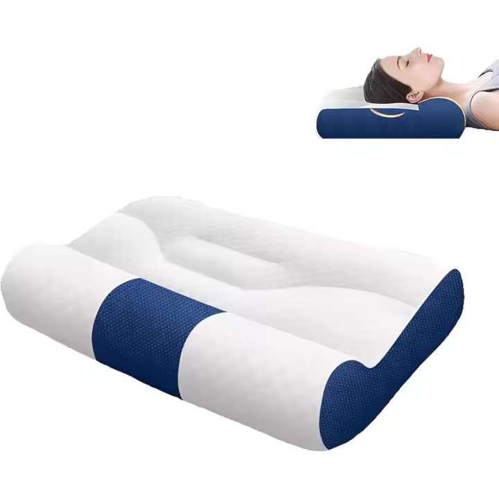 Almohada cervical Ultra Fire, nueva almohada de plumón de ganso de alta calidad que mejora el sueño y proporciona tracción cervical. Absorbe la humedad y ofrece soporte para todo tipo de personas (A) - 1