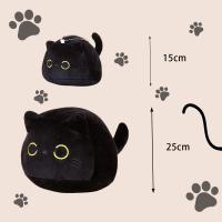 Gatito De Peluche Negro 15cm/25cm Juguete Suave De Animal De Peluche Cojín Llavero Colgante Para Mochila Decoración Para El Hogar Regalo De Cumpleaños Para Niños - details 2