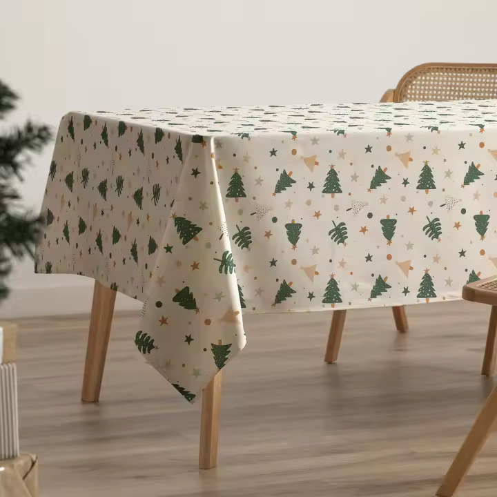 Gamusi Mantel navidad antimanchas algodón estampado impermeable tacto tela GLITZ - 1