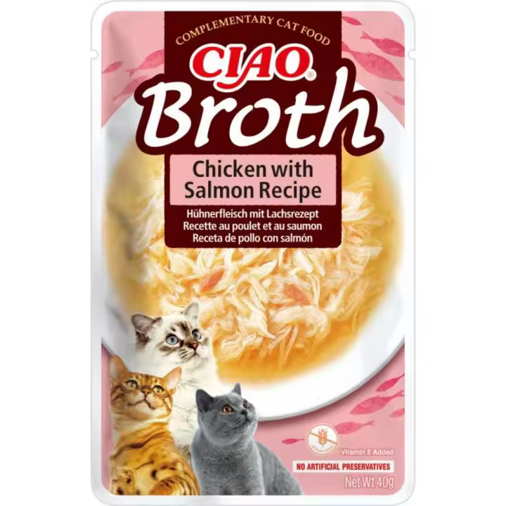 Churu Broth Sopa De Pollo Con Salmón En Sobre Para Gatos - 12 unidades x 40gr - 1