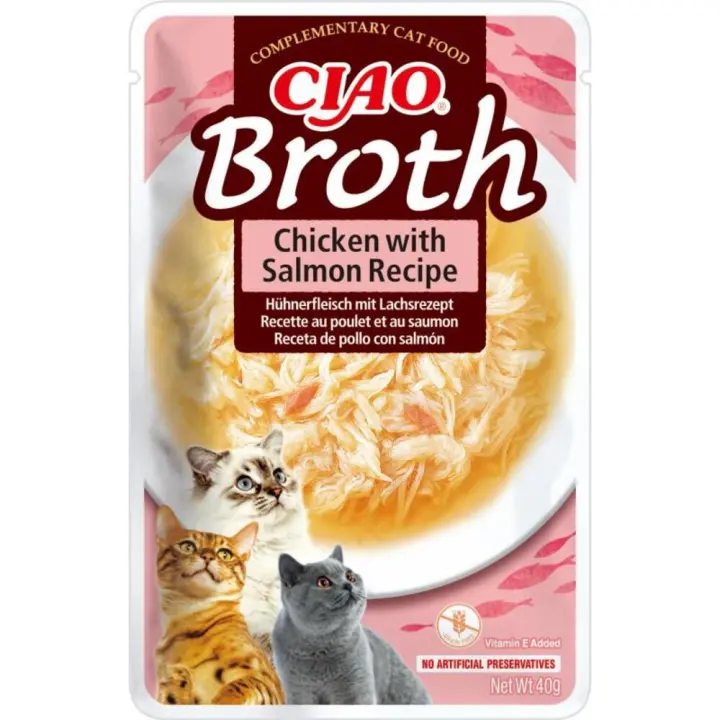 Churu Broth Sopa De Pollo Con Salmón En Sobre Para Gatos - 12 unidades x 40gr - 1