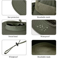 Gorro De Pesca Al Aire Libre Con Pico Ancho Y Protección Solar UPF 50+ Para Actividades Al Aire Libre Caminata Y Jardín Gorro Casual Unisex - details 3