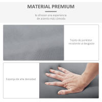 Outsunny Pack 2 Cojines para Tumbona 196x55x8 cm Colchoneta para Tumbona Acolchado Colchón para Silla de Jardín Terraza Balcón Gris - details 4