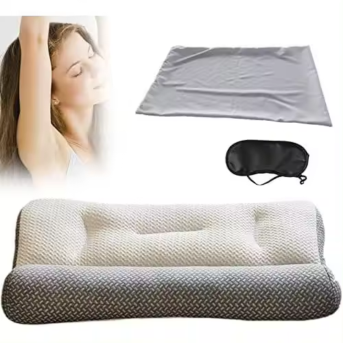 2024 Nueva almohada súper ergonómica, almohada ergonómica, almohada súper ergonómica: proteja su cuello y columna vertebral (gris cilíndrico, 15,7/23,6 pulgadas) - 1