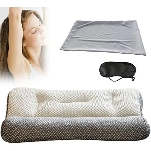 2024 Nueva almohada súper ergonómica, almohada ergonómica, almohada súper ergonómica: proteja su cuello y columna vertebral (gris cilíndrico, 15,7/23,6 pulgadas) - 1