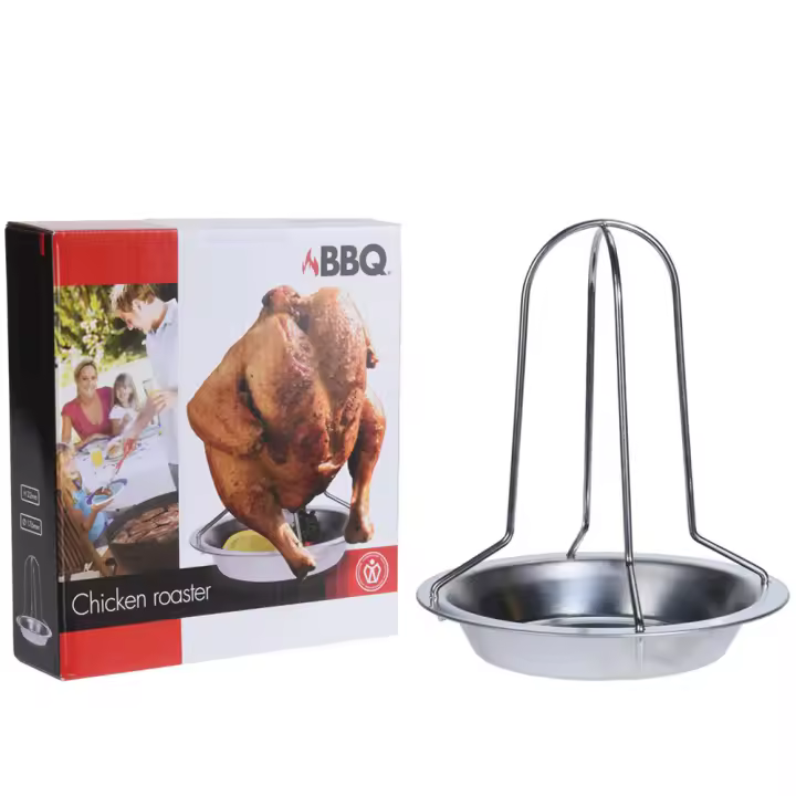 Bbq Asador de Pollos Inoxidable Varilla 22x17cm Resistente para Barbacoa - 1