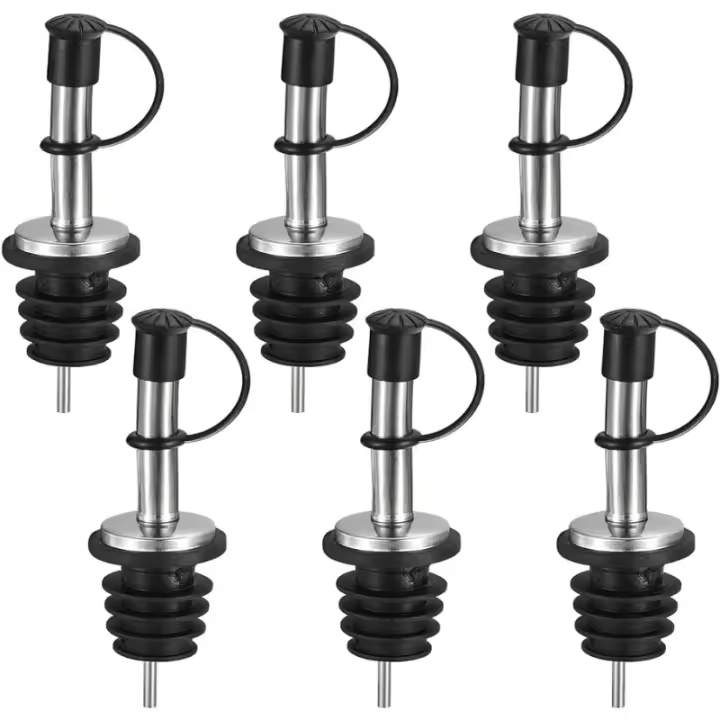 Taponadores De Vino De Acero Inoxidable 90mm/3.54" Con Boquilla Para Aceite De Oliva Y Cubos De Goma Para Protección Contra Polvo - 1
