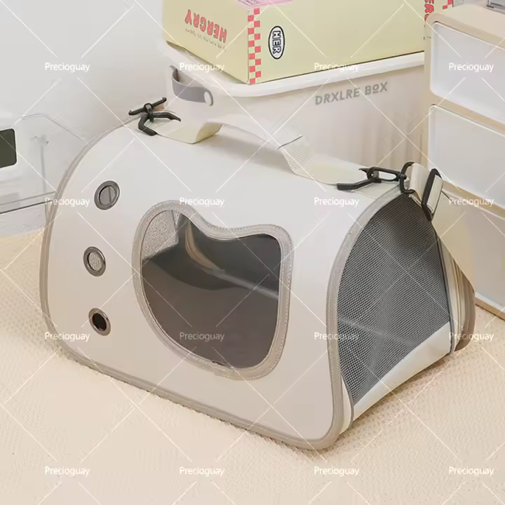 Bolso de hombro multifuncional, Bolsa de transporte plegable para mascotas, Cápsula espacial transpirable para gatos, Mochila de hombro para perros, Bolsa de mano, 40x26x26cm - 1