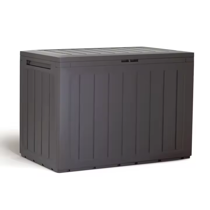 Baúl de jardín 190 litros PROSPERPLAST Boardebox de plástico en color ocre oscuro 78 x 43,3 x 55 cm - 1