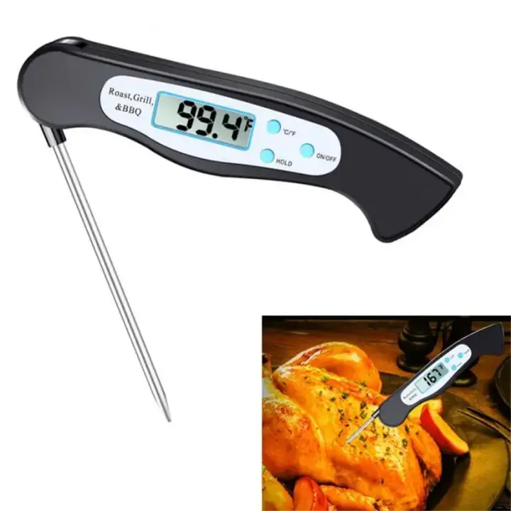 Termómetro Digital De Alimentos Para Barbacoa Y Cocina Termómetro De Carne Con Palanca Inalámbrico Plegable Multifuncional - 1