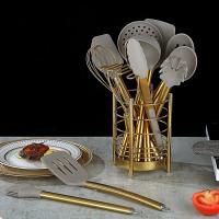Juego De Utensilios De Cocina De Acero Inoxidable Y Silicona Incluye Espátulas Cucharas Y Pinzas De Silicona Para Barbacoa Accesorios De Cocina De Alta Calidad - details 5