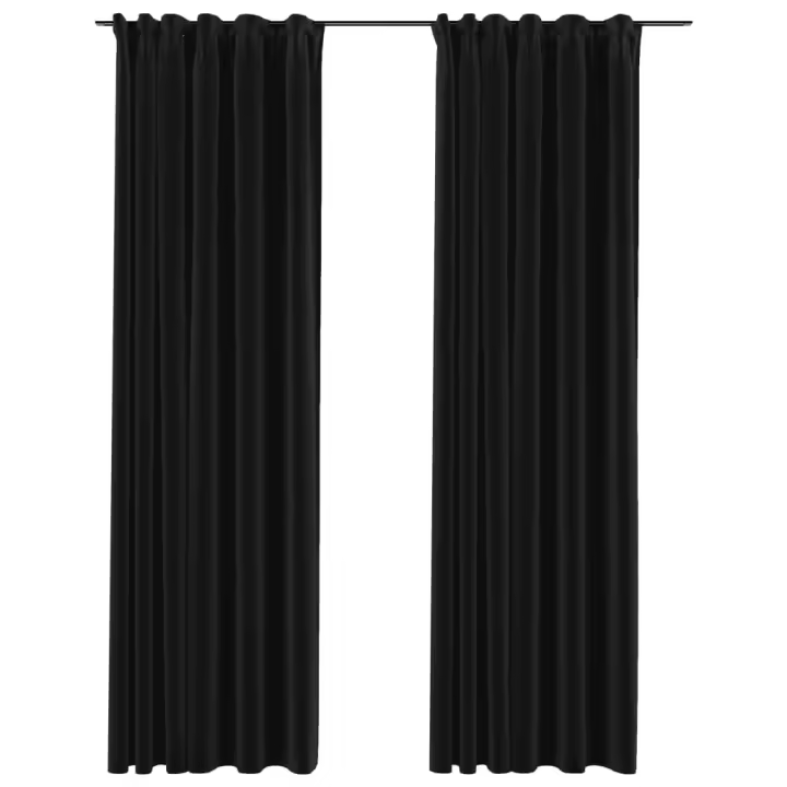 vidaXL Cortinas Opacas con Ganchos 2 Piezas 140x245 cm Ventana Anillas Color Azul,  Beige,  Gris y mas - 1
