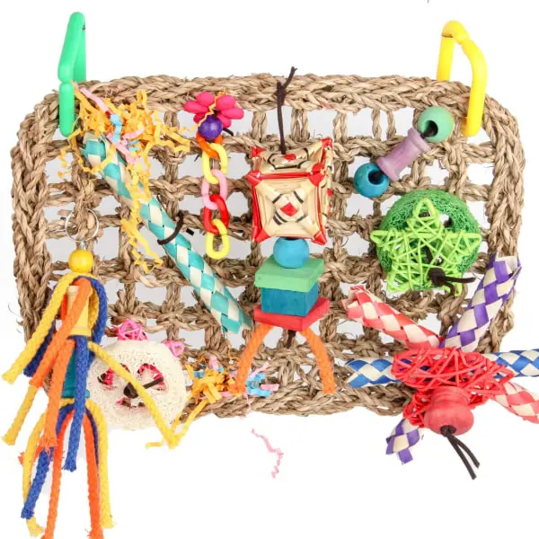 Safe Non-Toxic Bird Toys Straw Bites Climbing Net Parrot Funny Hammock Swing Biting Wire Type B - 1
