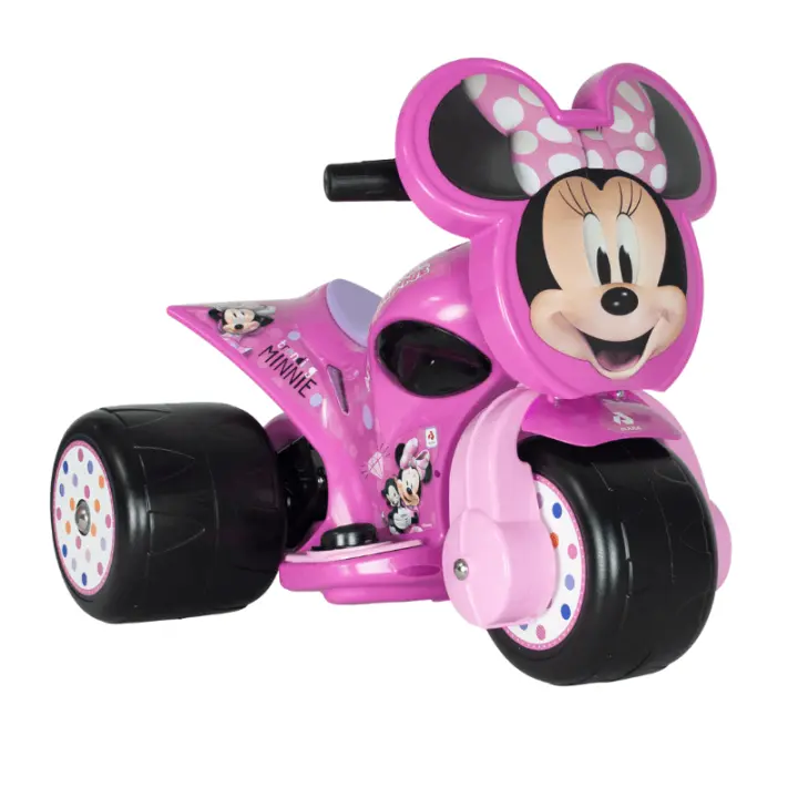 INJUSA - Quad Eléctrico Infantil Samurai | Moto a Batería para Niños de 1 a 3 Años | Batería 6V | Pedal Acelerador | Freno Eléctrico | Ruedas Anchas de Plástico | Velocidad máx. 3 km/h | Decoración Mickey Mouse o Minnie Mouse Disney | Color Rojo o Rosa - 1