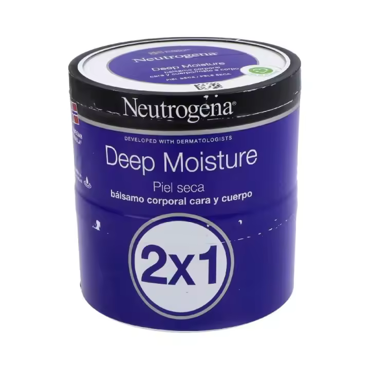 NEUTROGENA DEEP MOISTURE Piel seca bálsamo corporal cara y cuerpo 2 x 300ml - 1