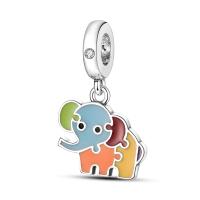 Encantos De Cocodrilo Plateado En Plata Con Dibujo Colorido Encantos Colgantes Para Pulseras Y Collares Joyería DIY - details 49