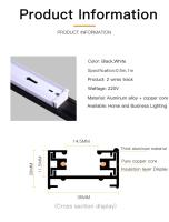 Juego De Rail De Pista De Luz 2 Hilo 0.5M 1M Lámpara LED Para Sala De Estar Conectores Recto/L Forma Caja De Techo Brushed Nickel - details 3