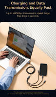 Cable De Carga Rápida 3 En 1 Baseus USB Tipo C 3.5A Para iPhone 15 14 Xiaomi Huawei Línea De Datos Mecánica Enredada - details 9
