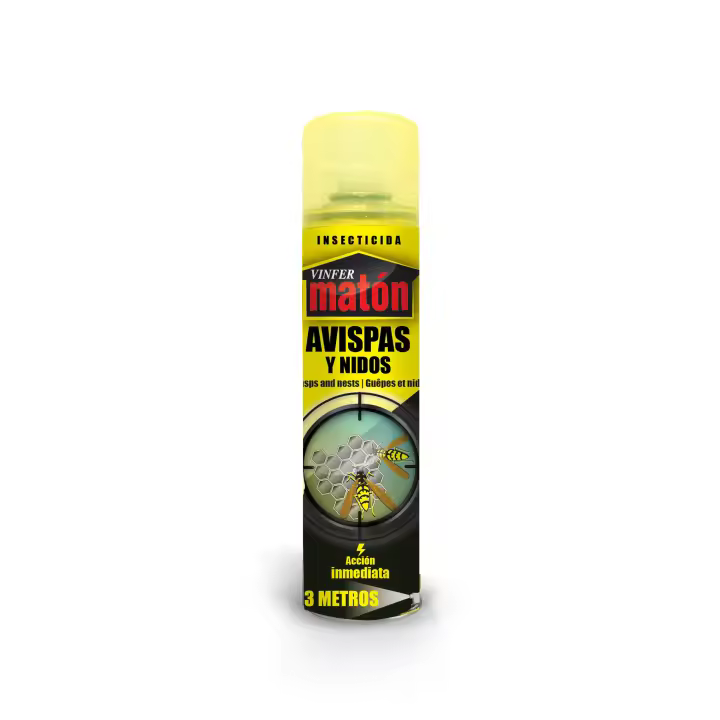 VINFERMATÓN  Insecticida Matón Avispas y Nidos  Eficaz contra Avispa Velutina  Acción Inmediata hasta 4 Metros  400ml - 1