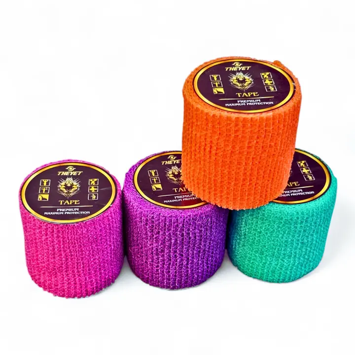 THEYET Tape Crossfit Dedos | Cinta Adhesiva Elástica Esparadrapo Deportivo Halterofilia Hook Grip Pulgar | Venda Cohesiva Entrenamiento Levantamiento Pesas | Pack 4 o 12 Rollos 5cm x 5m - 1