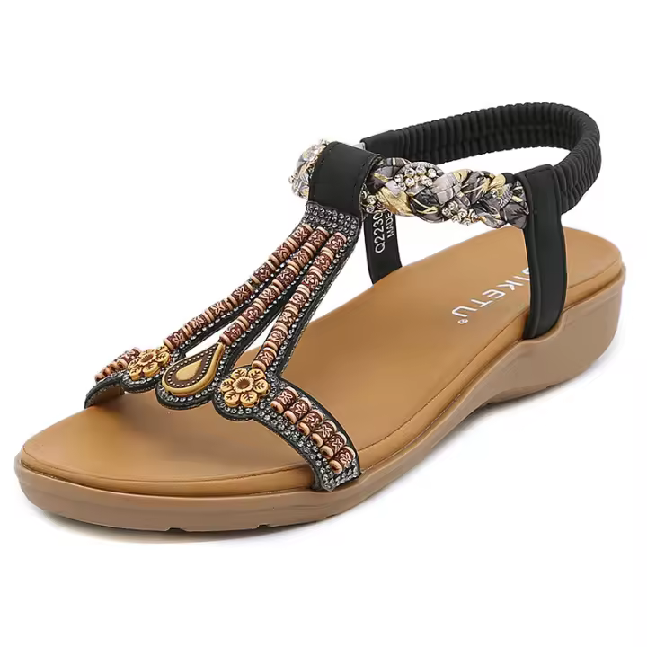 2025 Verano Nuevo Centos de sandalias de moda señorasCorrea elástico sandalias luces - 1