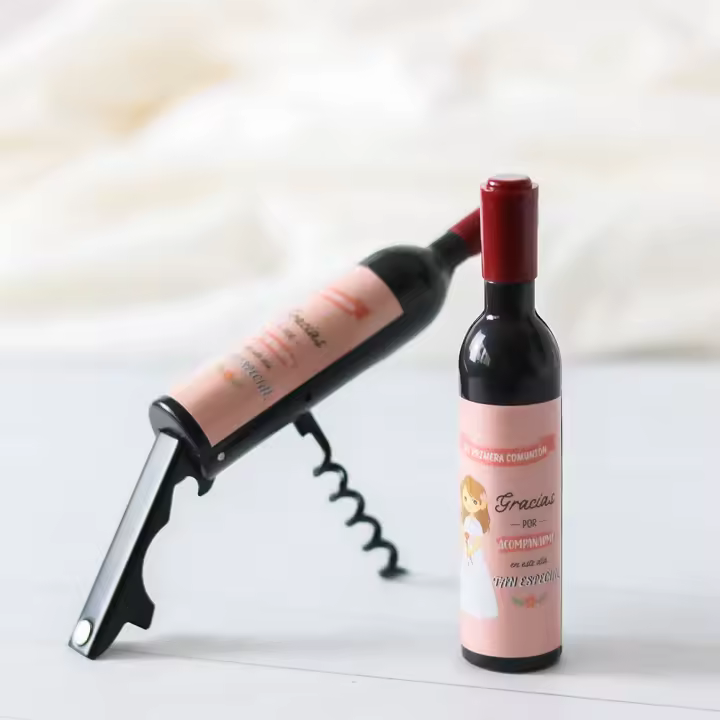Pack de 12 a 42 unidades de sacacorchos y abridor de botella con diseño de comunión, pegatinas no personalizable, Abrebotellas para invitados, Detalles originales invitados, Regalantes.com - 1
